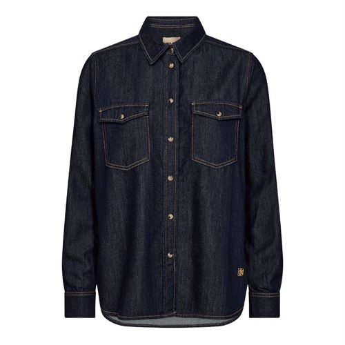MOS MOSH DENIM SKJORTE, MMNATALIE DENIM SHIRT, DARK BLUE
