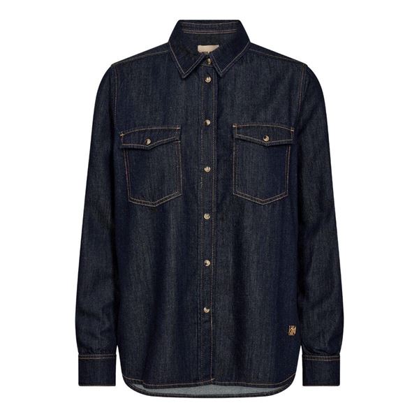 MOS MOSH DENIM SKJORTE, MMNATALIE DENIM SHIRT, DARK BLUE