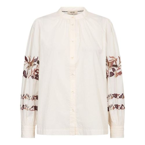 MOS MOSH SKJORTE, MMNOTTO EMBROID SHIRT, ECRU