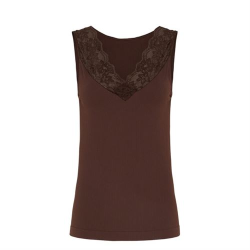 TIM OG SIMONSEN TOP, BELEN RIB V-LACE TOP, NOCE
