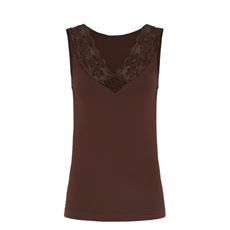 TIM OG SIMONSEN TOP, BELEN RIB V-LACE TOP, NOCE