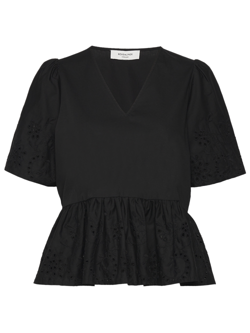 ROSEMUNDE BLUSE, RWLAUREN SS REGULAR BLOUSE, BLACK