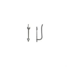 Love arrow w/Zircon Earring Piece Black, stine A