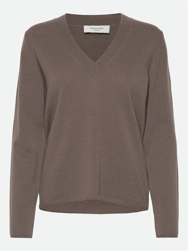 ROSEMUNDE PULLOVER, RWLAICA CASHMERE LS V-NECK PULLOVER, FALCON
