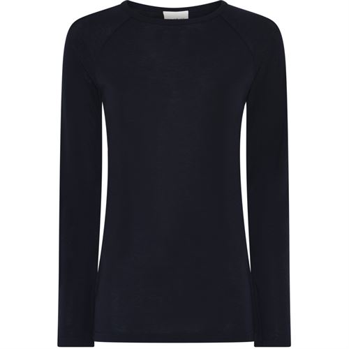 LA ROUGE TOP, SILLE WOOL L/S, BLACK