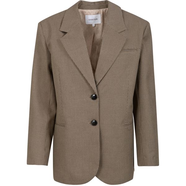 COSTER COPENHAGEN BLAZER, OVERSIZED CHECK BLAZER, BROWN CHECK