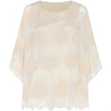 LA ROUGE TOP, DONATELLA EMBROIDERY BLOUSE, OFF WHITE