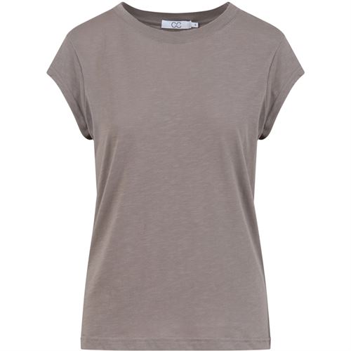 CC HEART ❤️ T-SHIRT, T-SHIRT, BASIS ROUND NECK T-SHIRT, DARK MUD