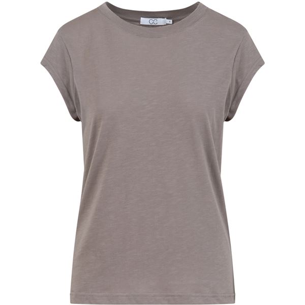 CC HEART ❤️ T-SHIRT, T-SHIRT, BASIS ROUND NECK T-SHIRT, DARK MUD
