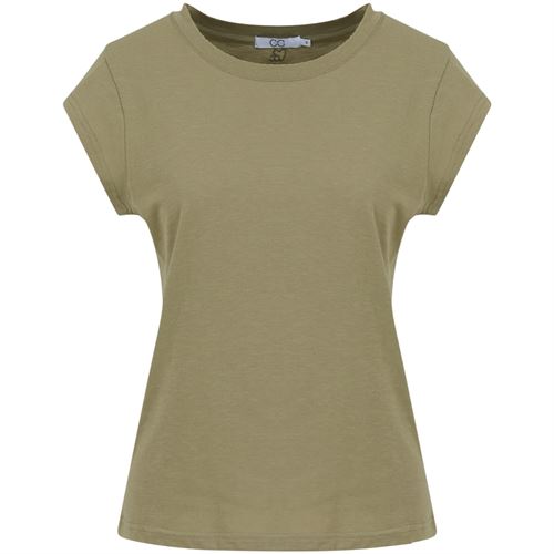 CC HEART ❤️ T-SHIRT, BASIS ROUND NECK T-SHIRT, DUSTY OLIVE