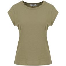 CC HEART ❤️ T-SHIRT, BASIS ROUND NECK T-SHIRT, DUSTY OLIVE