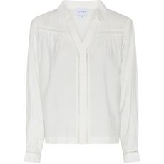 LA ROUGE BLUSE, CECILIE V-NECK BLOUSE, WHITE