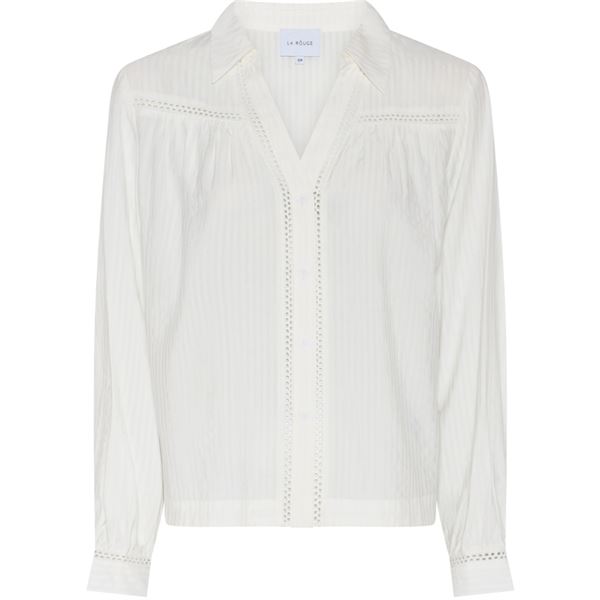 LA ROUGE BLUSE, CECILIE V-NECK BLOUSE, WHITE