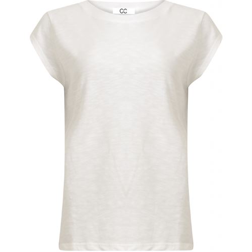 CC HEART ❤️ T-SHIRT, BASIS ROUND NECK T-SHIRT, WHITE