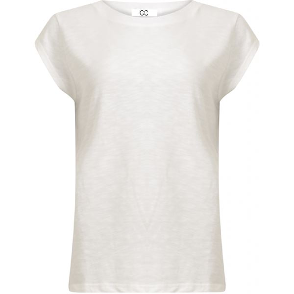 CC HEART ❤️ T-SHIRT, BASIS ROUND NECK T-SHIRT, WHITE