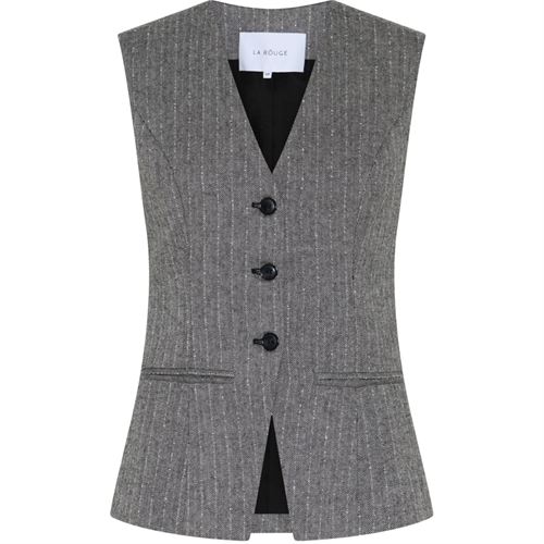 LA ROUGE VEST, LILY WAISTCOAT, BLACK/WHITE