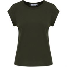 CC HEART ❤️ T-SHIRT, BASIS ROUND NECK T-SHIRT, DUSTY OLIVE