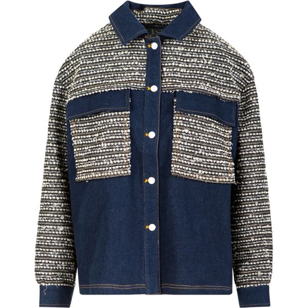 COSTER COPENHAGEN JAKKE, MIX JACQUARD JAKKE, DENIM
