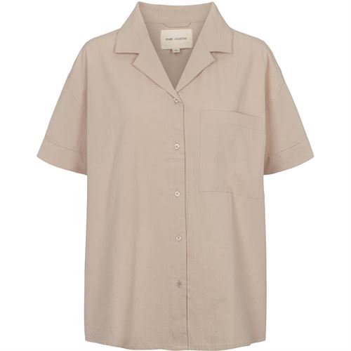 ESMÉ STUDIOS SKJORTE, ESRUBY RESORT SHIRT, CHATEAU GRAY