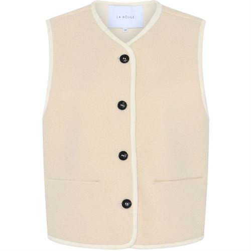 LA ROUGE VEST, TEDDY WAISTCOAT, OFF WHITE