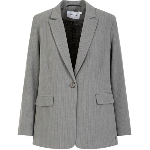 COSTER COPENHAGEN BLAZER, AFSLAPPET BLAZER, MIS GREY PIN STRIPE