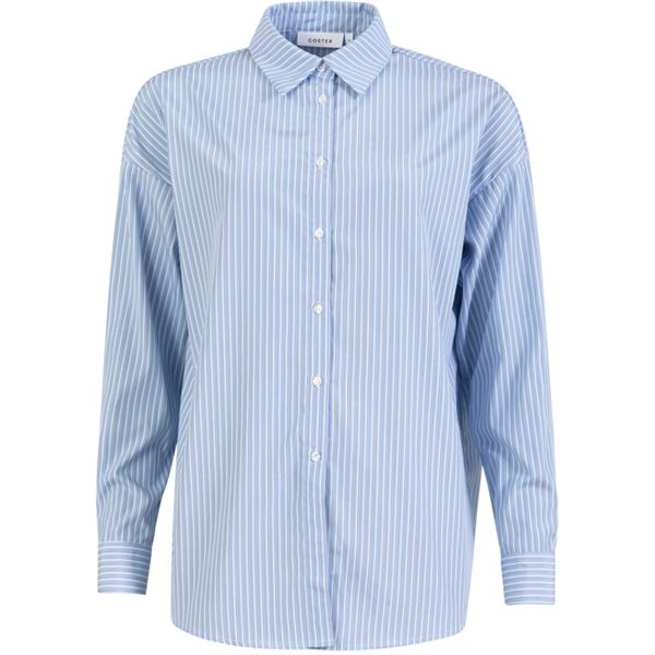 COSTER COPENHAGEN SKJORTE, STRIPED SHIRT, LIGHT BLUE STRIPE
