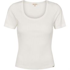 ESMÉ STUDIOS T-SHIRT, ESELLA WODE O-NECK TOP GOTS, SNOW WHITE