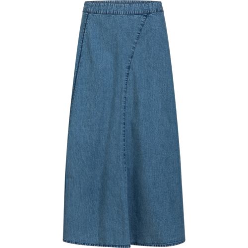 COSTER COPENHAGEN NEDERDEL, SOFT DENIM SKIRT, DENIM BLUE