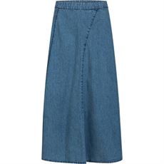 COSTER COPENHAGEN NEDERDEL, SOFT DENIM SKIRT, DENIM BLUE