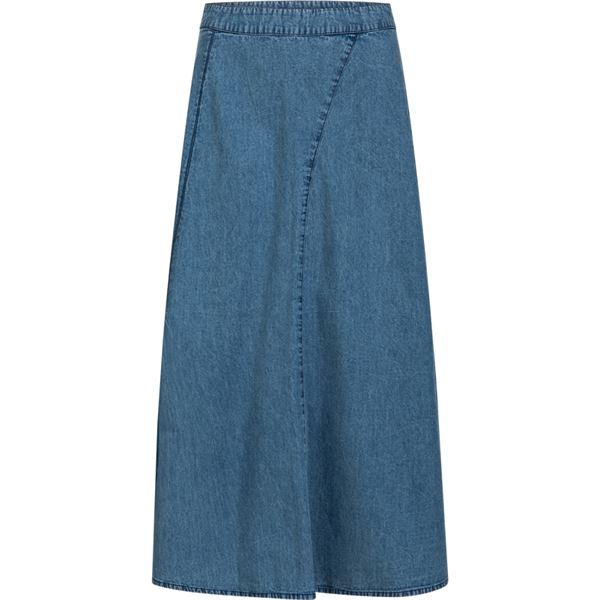 COSTER COPENHAGEN NEDERDEL, SOFT DENIM SKIRT, DENIM BLUE