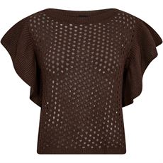 NÜ DENMARK BLUSE, AIDA BLOUSE KNIT, DARK BROWN