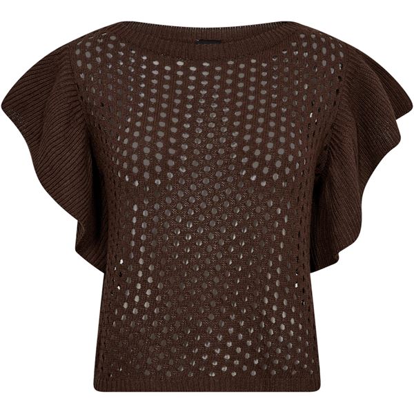 NÜ DENMARK BLUSE, AIDA BLOUSE KNIT, DARK BROWN