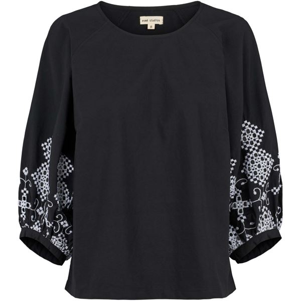ESMÈ STUDIOS BLUSE, ESNOVELLE BLOUSE GOTS, BLACK
