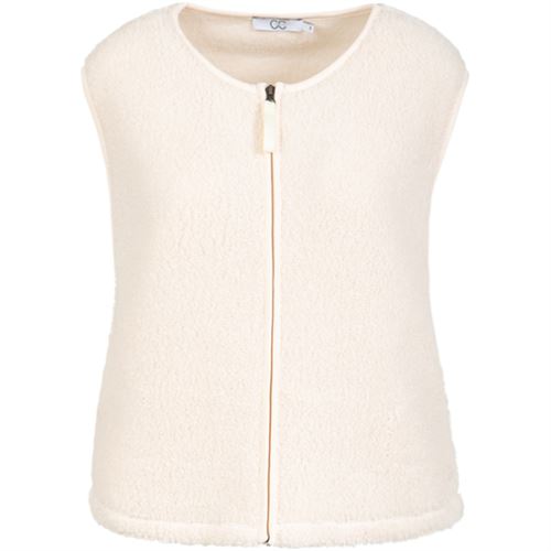 CC HEART ❤️ VEST, JAMIE FLEECE VEST, OFF WHITE