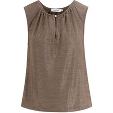COSTER COPENHAGEN TOP, SLEEVELESS LUREX TOP, TAUPE SAND