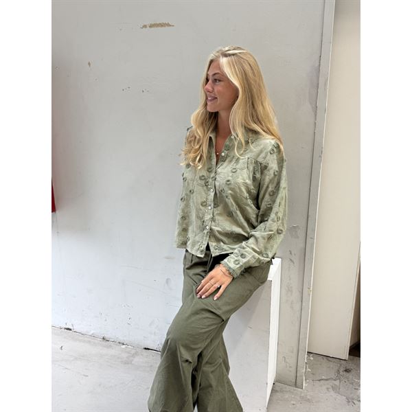 CONTINUE SKJORTE, MINNA LONG SLEVE SHIRT, LIGHT ARMY
