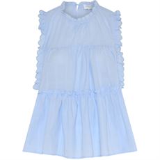 LA ROUGE TOP, JULIE FRILL TOP, LIGHT BLUE