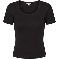 ESMÉ STUDIOS T-SHIRT, ESELLA WODE O-NECK TOP GOTS, BLACK