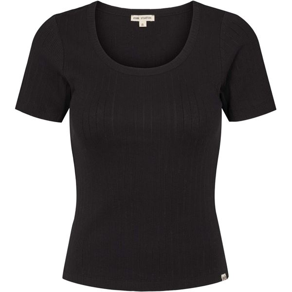 ESMÉ STUDIOS T-SHIRT, ESELLA WODE O-NECK TOP GOTS, BLACK