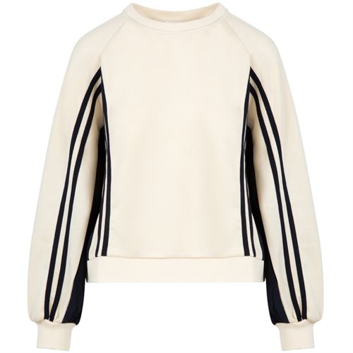 COSTER COPENHAGEN BLUSE, SPORTY SWEAT, OFF WHITE/NAVY