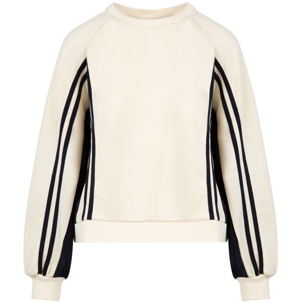 COSTER COPENHAGEN BLUSE, SPORTY SWEAT, OFF WHITE/NAVY