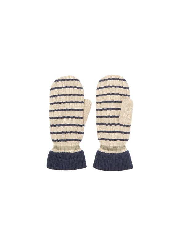 BECK SÖNDERGAARD LUFFER, THIN STRIPED EMERALD MITTENS, BLACK
