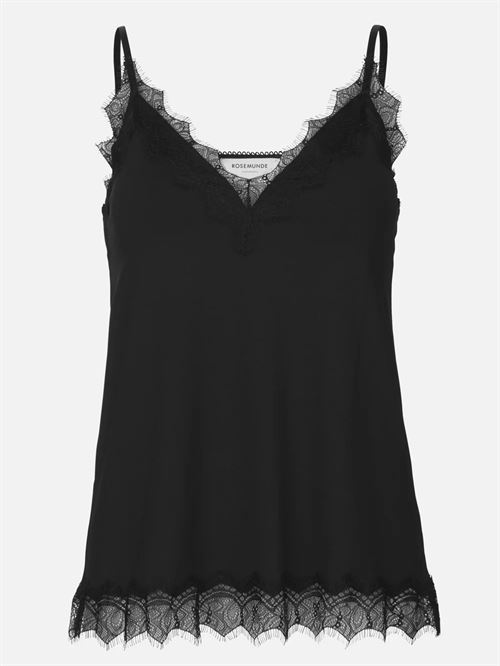 ROSEMUNDE TOP, RWBILLIE SL LACE STRAP TOP, BLACK