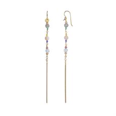 STINE A ØRERING, LONG EARRING WITH STONES AND CHAIN, CANDY FLOSS MIX