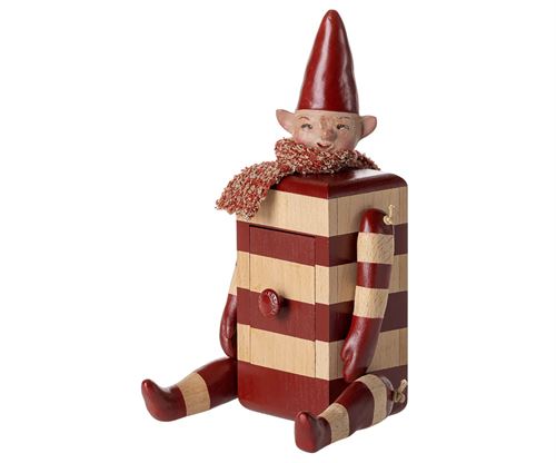 MAILEG SKUFFENISSE, ELF WITH DRAWER, RED
