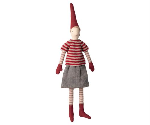 MAILEG PIXY STR. 3, PIGE MED NEDERDEL OG STRIKKET SWEATER