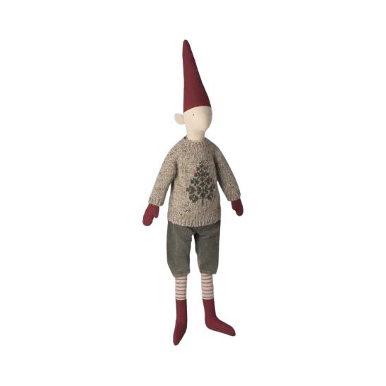 MAILEG PIXY STR. 5,  DRENG MED BUKSER OG STRIKKET SWEATER