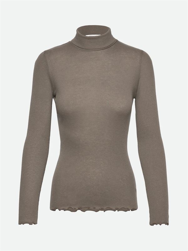 ROSEMUNDE T-SHIRT, RWBURLINGTON WOOL LS T-NECK T-SHIRT, FALCON