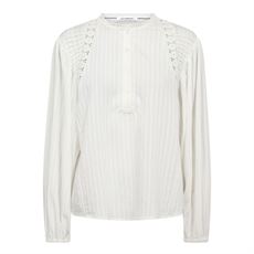 CO`COUTURE SKJORTE, SENNECC LACE BLOUSE, WHITE