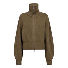 CO`COUTURE CARDIGAN, ROWCC ZIP KNIT CARDIGAN, ARMY